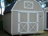 Lofted Barn 12' x 16' in tan and white